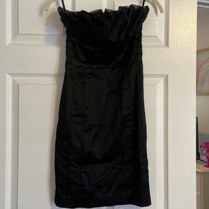 Black XS Bebe strapless satin dress used